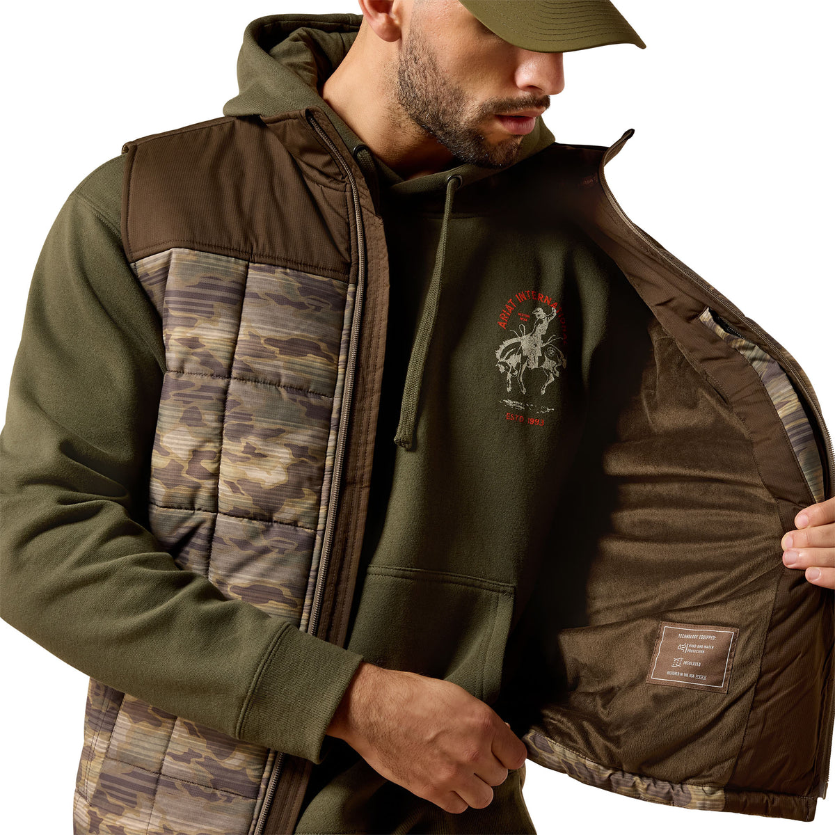 Ariat Men's Crius Insulated Vest - Wren Camo Serape