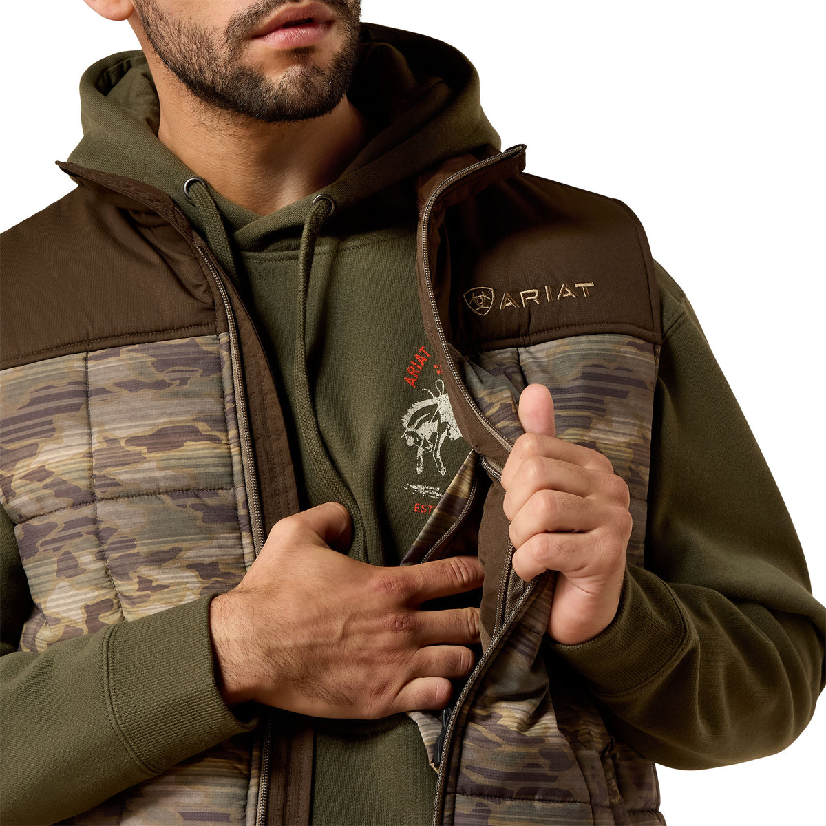 Ariat Men's Crius Insulated Vest - Wren Camo Serape