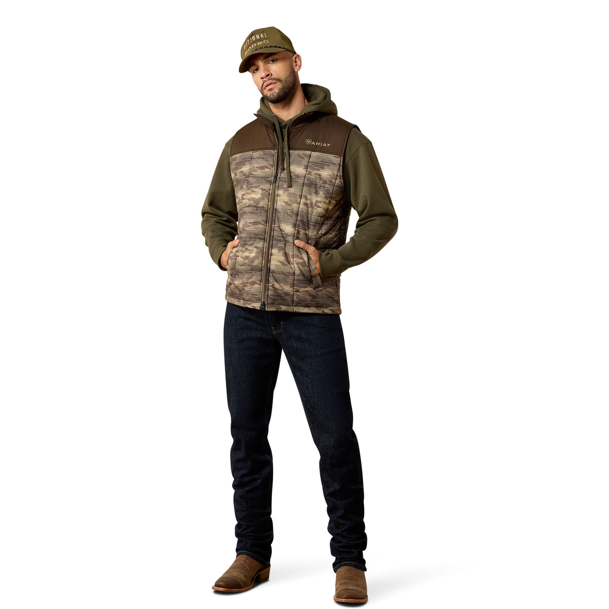 Ariat Men's Crius Insulated Vest - Wren Camo Serape