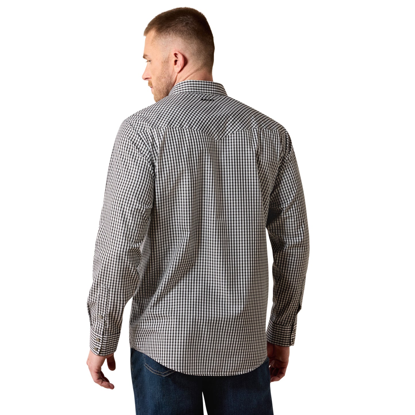 Ariat Men's Wrinkle Free Bud Classic Fit Snap Shirt - White/Black Small Plaid