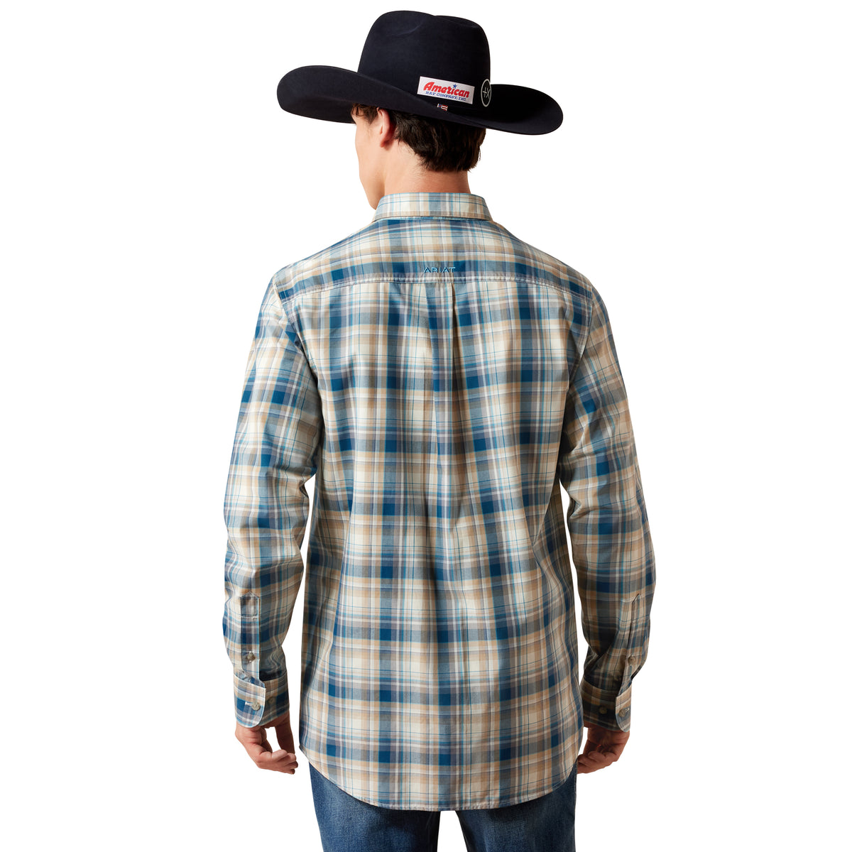 Ariat Men's Pro Series Wes Fitted Shirt - Savannah Tan Medium Plaid