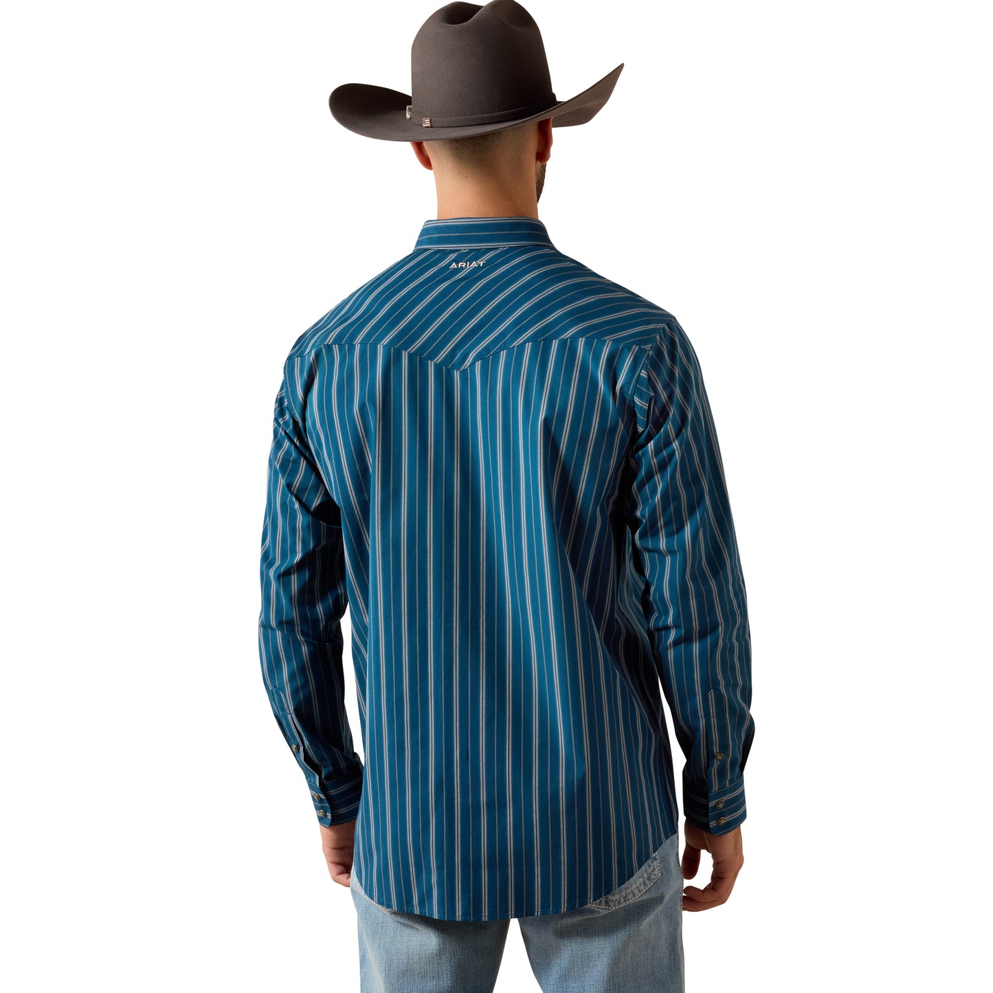 Ariat Men's Pro Series Wolfgang Classic Fit Snap Shirt - Sailor Blue Vertical Stripe