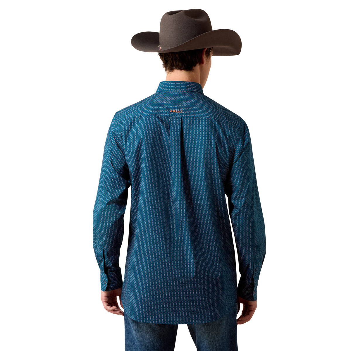 Ariat Men's Claude Fitted Shirt - Sailor Blue Micro Geometric Print