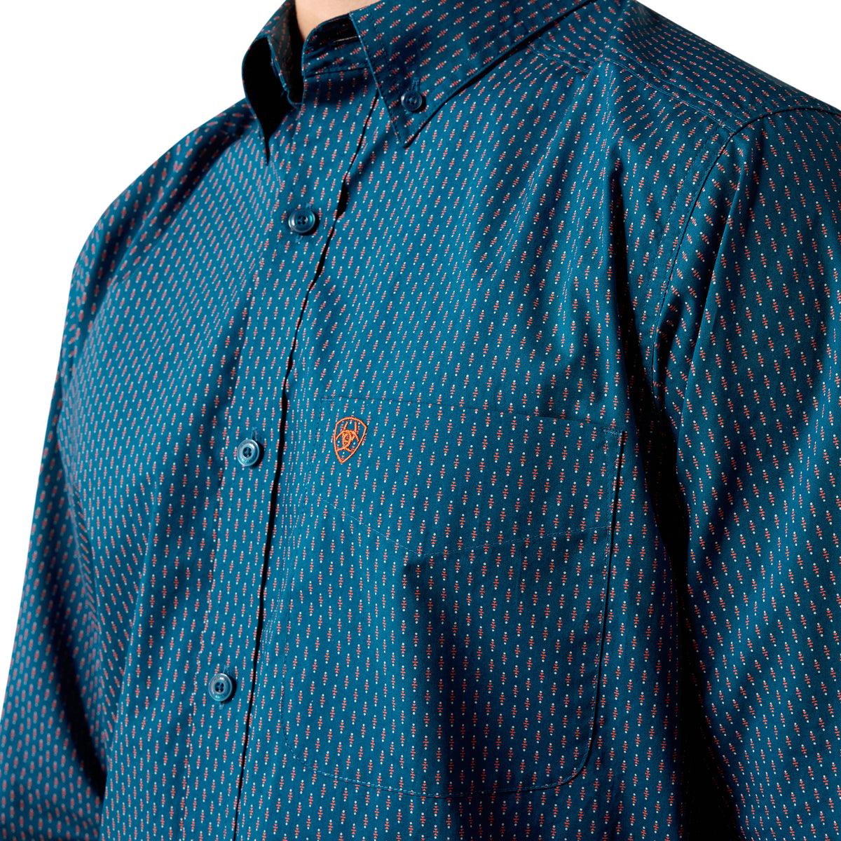 Ariat Men's Claude Fitted Shirt - Sailor Blue Micro Geometric Print