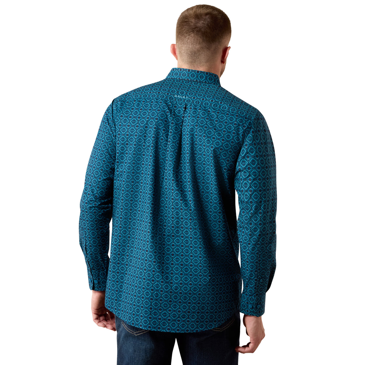 Ariat Men's Peck Classic Fit Shirt - Sailor Blue Medallion Print
