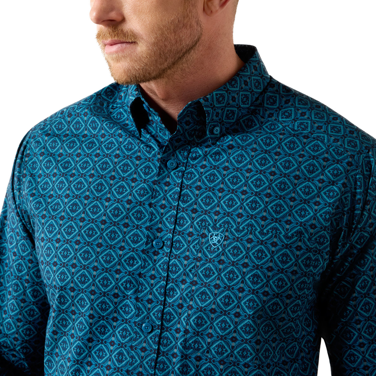 Ariat Men's Peck Classic Fit Shirt - Sailor Blue Medallion Print