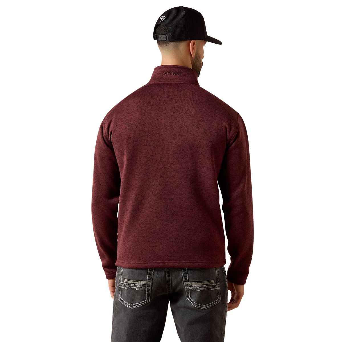 Ariat Men's Caldwell 1/4 Zip Sweater - Red Mahogany