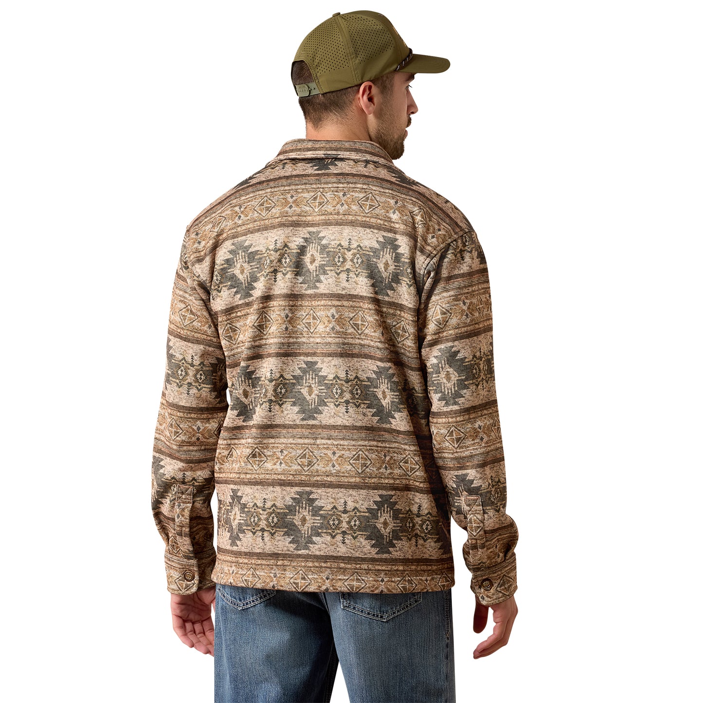 Ariat Men's Caldwell Printed Shirt Jacket - Savannah Tan Southwest