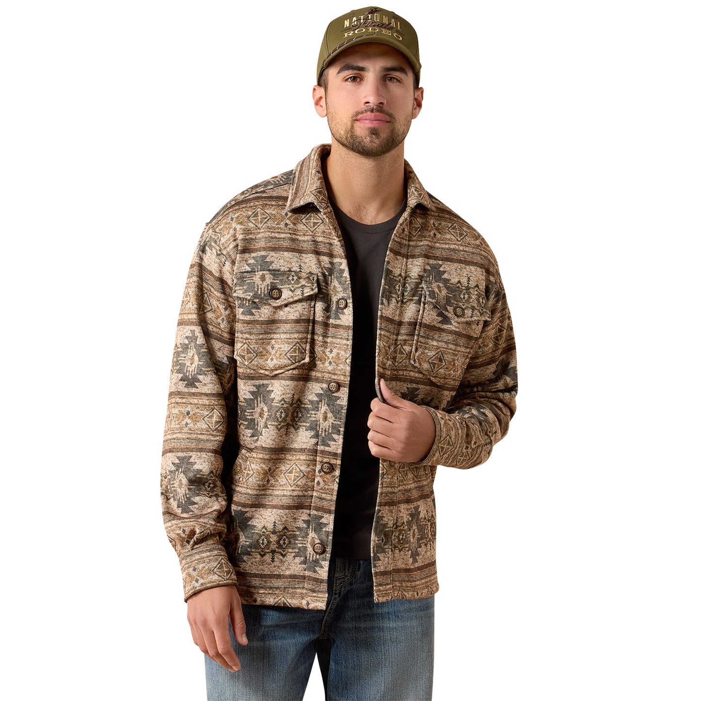 Ariat Men's Caldwell Printed Shirt Jacket - Savannah Tan Southwest