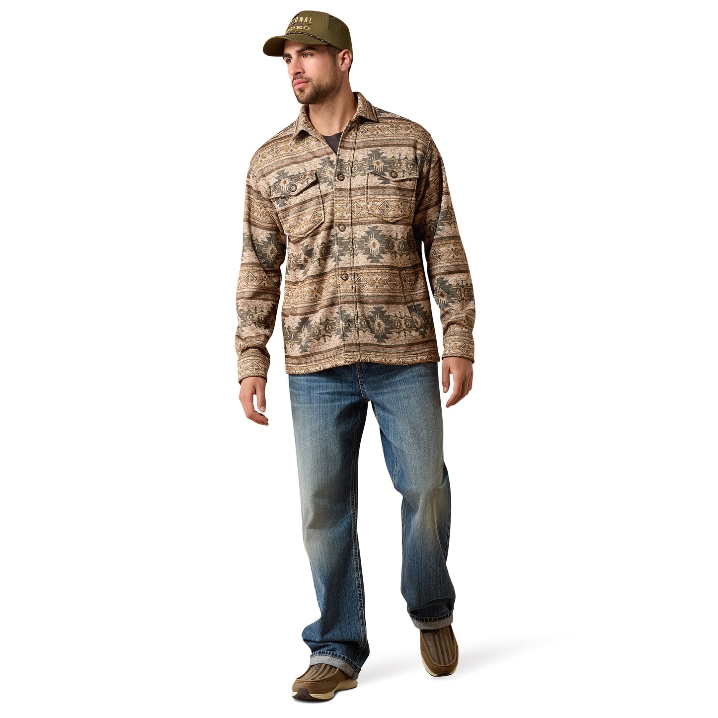Ariat Men's Caldwell Printed Shirt Jacket - Savannah Tan Southwest