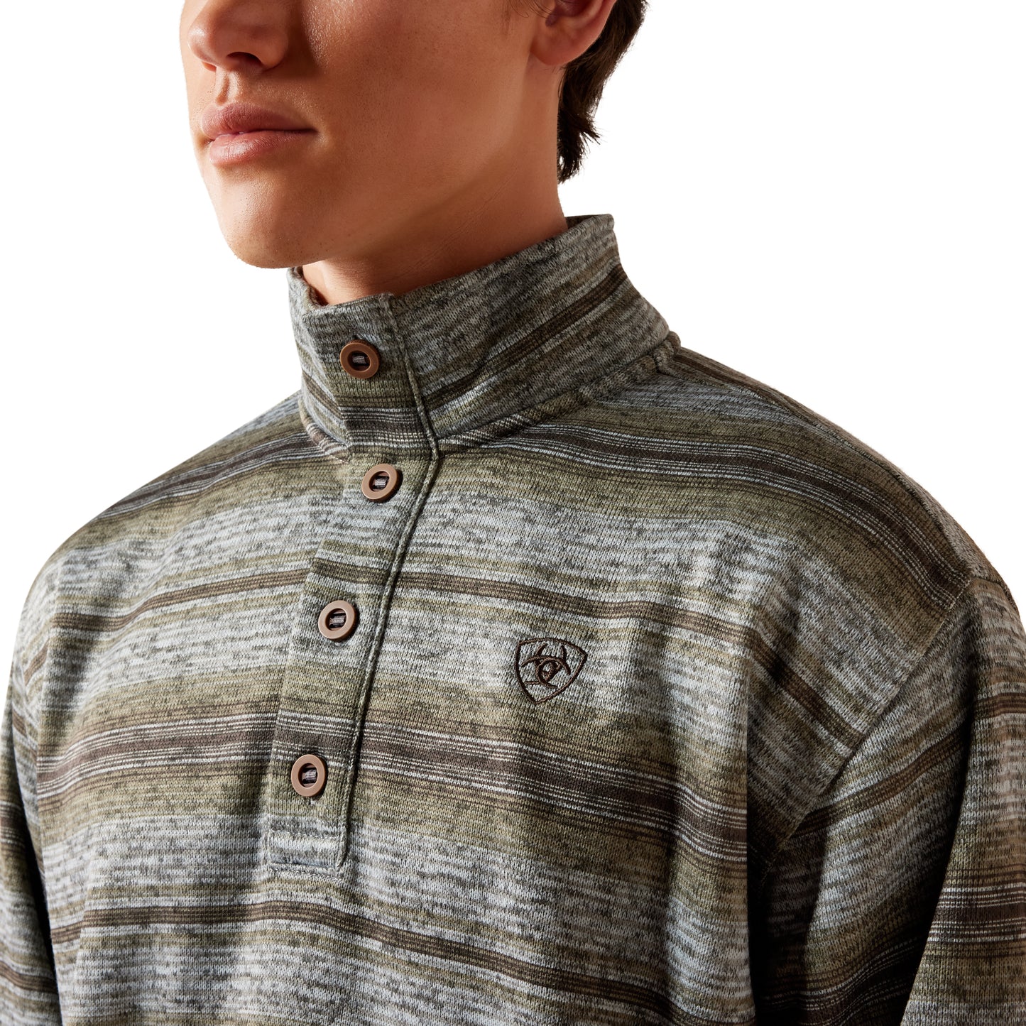 Ariat Men's Caldwell 1/4 Button Sweater - Storm Front Serape
