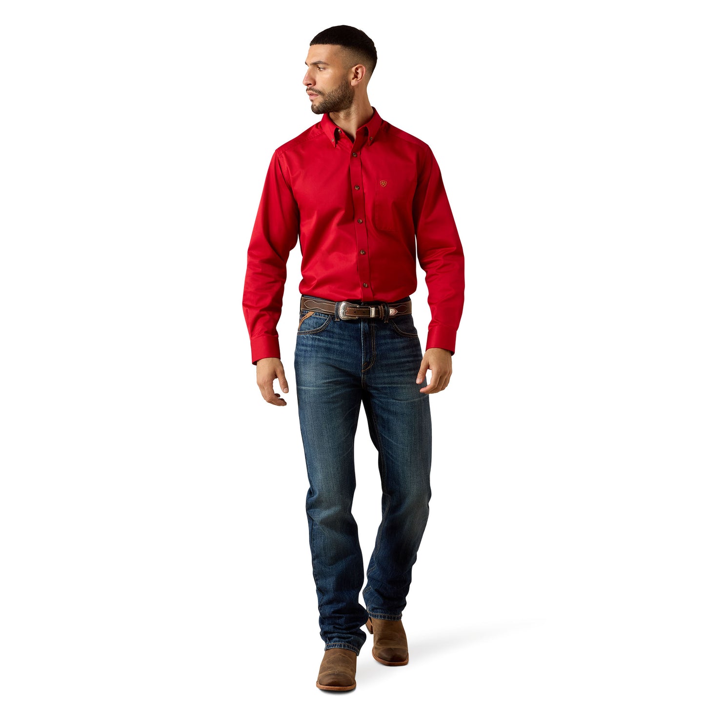 Ariat Men's Solid Twill Classic Fit Shirt - Scarlet Sage