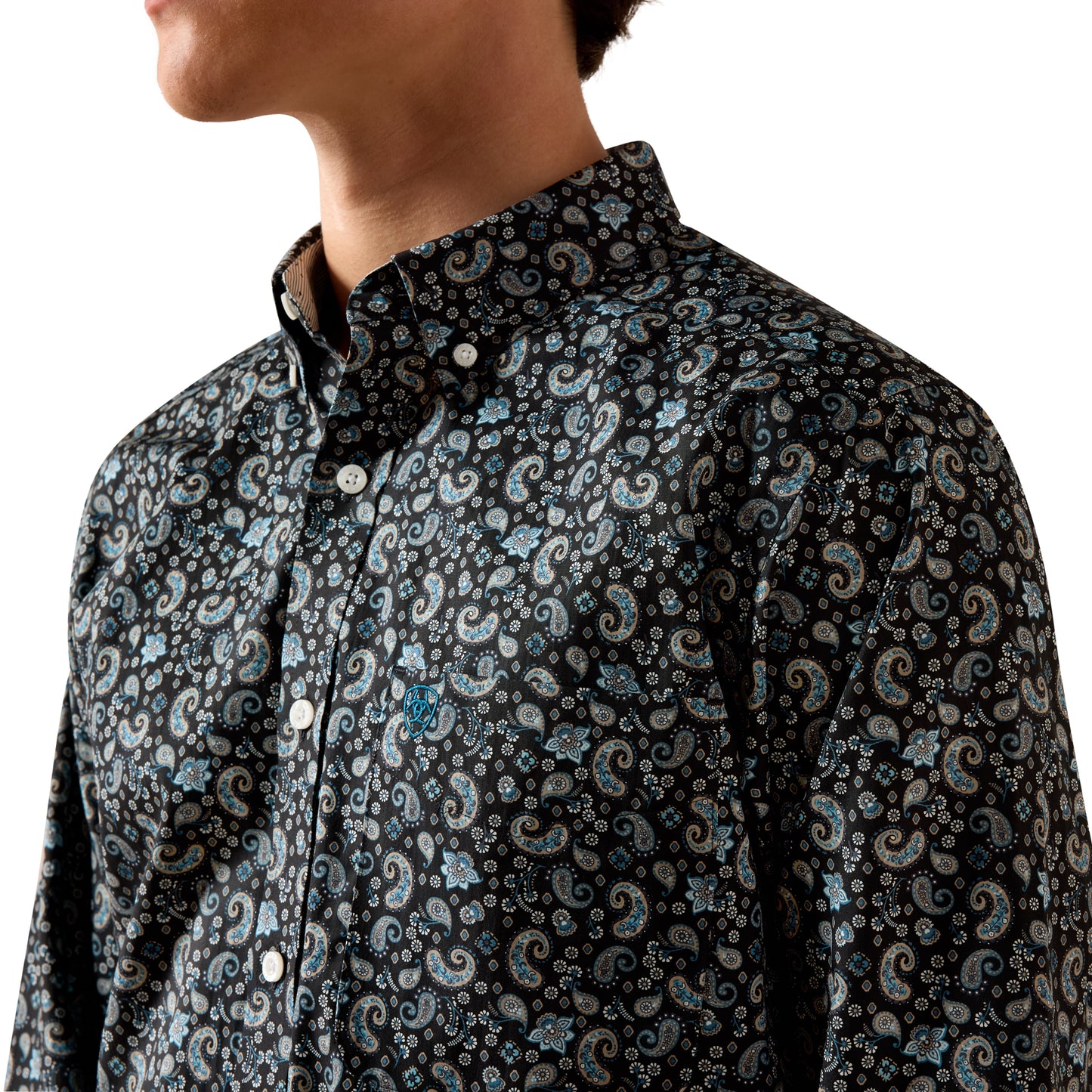 Ariat Men's Wrinkle Free Barrette Fitted Shirt - Black Paisley