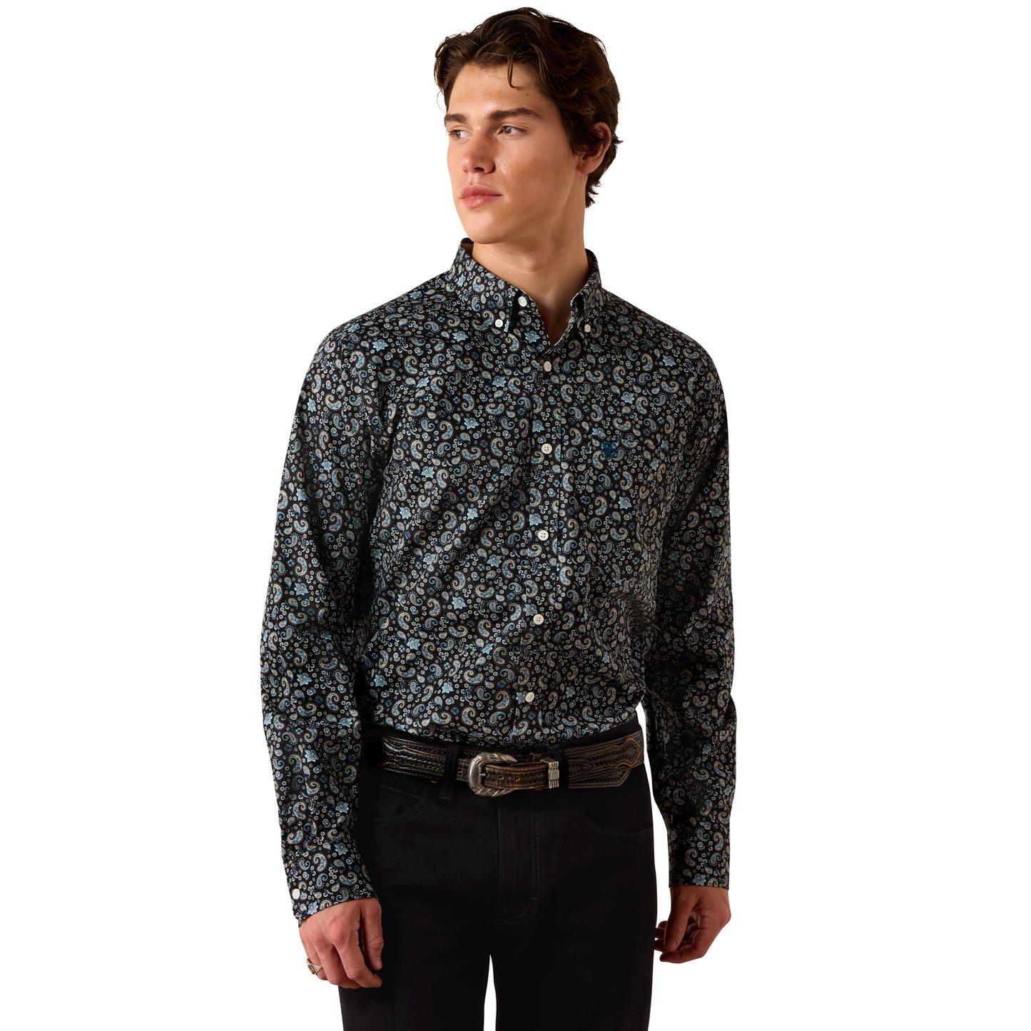 Ariat Men's Wrinkle Free Barrette Fitted Shirt - Black Paisley