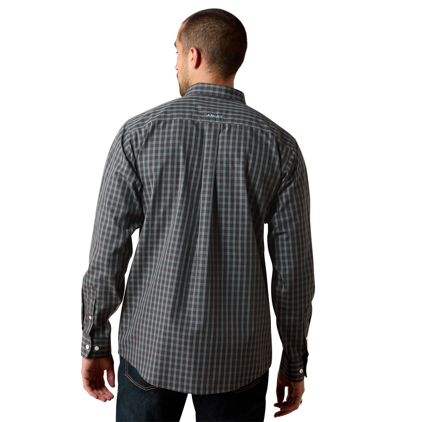 Ariat Men's Wrinkle Free Barbary Classic Fit Shirt - Black Small Plaid