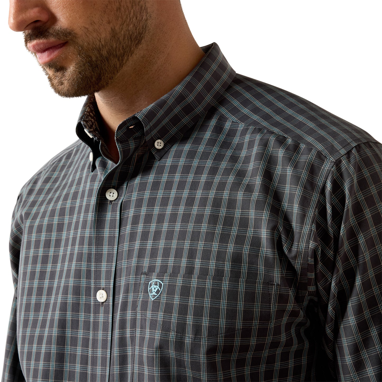 Ariat Men's Wrinkle Free Barbary Classic Fit Shirt - Black Small Plaid