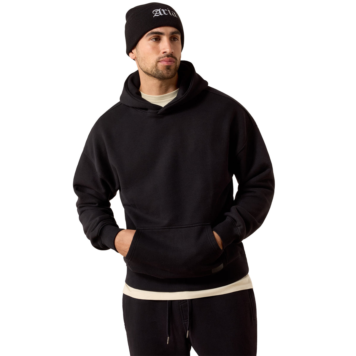 Ariat Men's ToughStock Washed Heavyweight Fleece Hoodie - Black