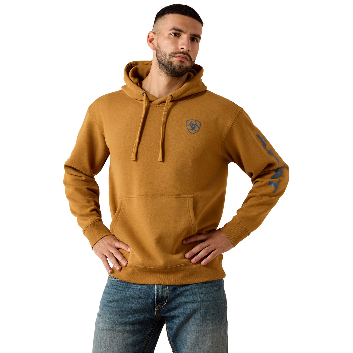 Ariat Men's Logo Hoodie - Bone Brown