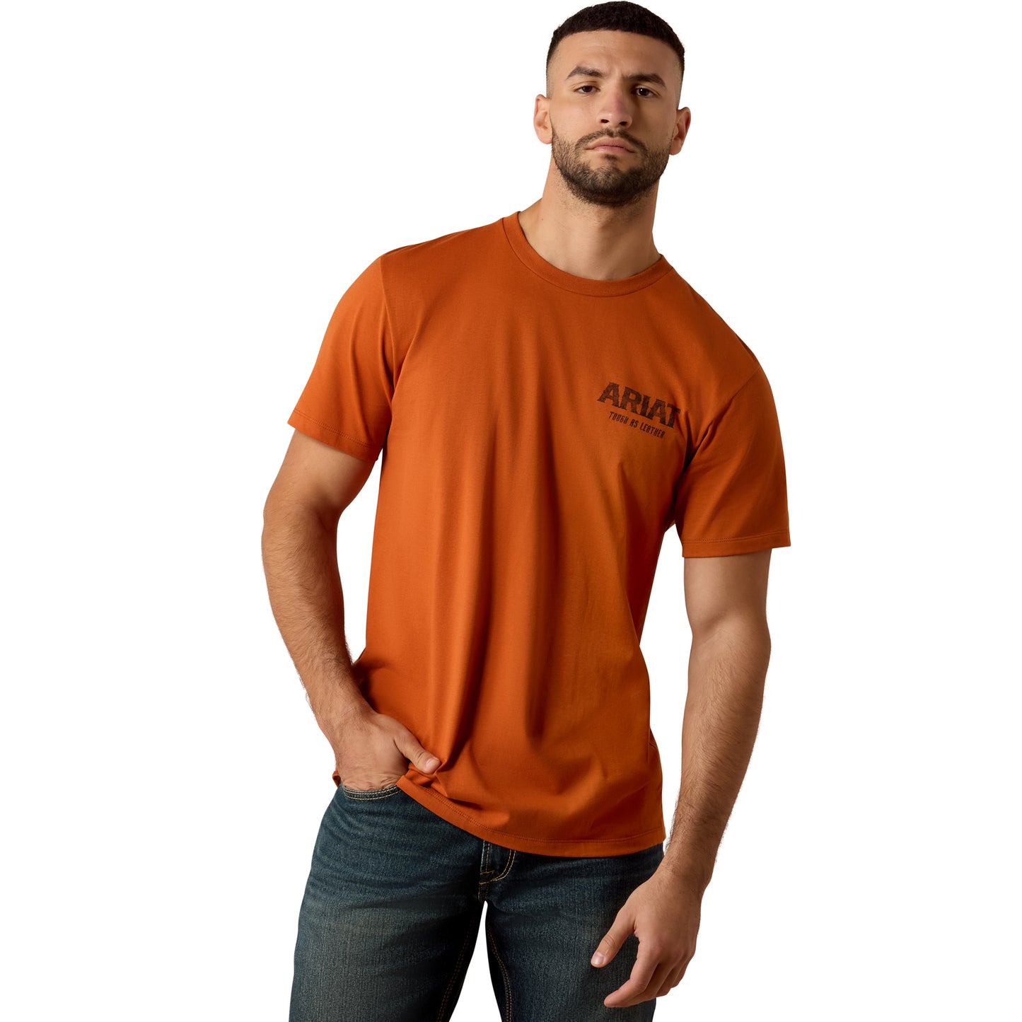 Ariat Men's Tough As Leather T-Shirt - Bombay Brown