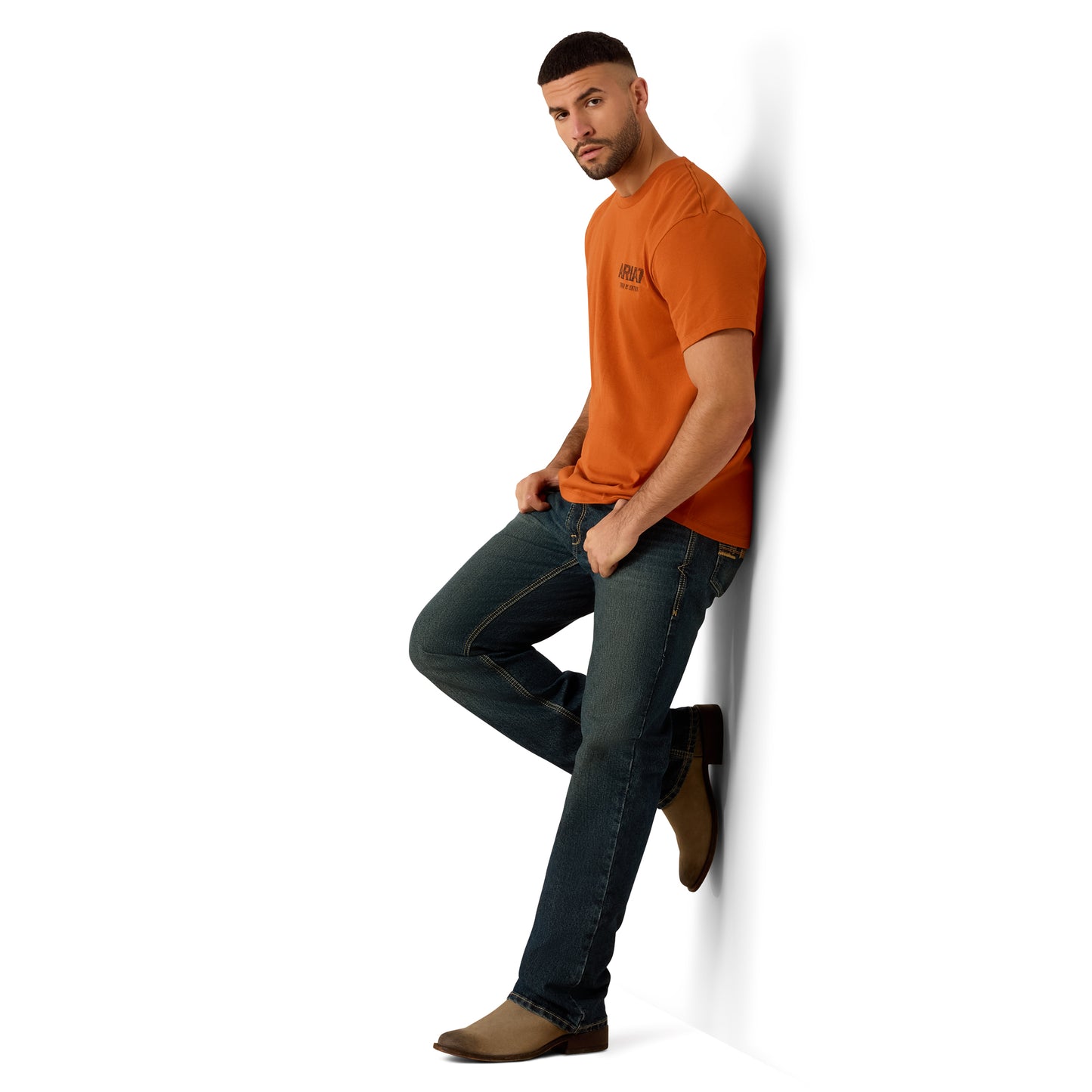 Ariat Men's Tough As Leather T-Shirt - Bombay Brown