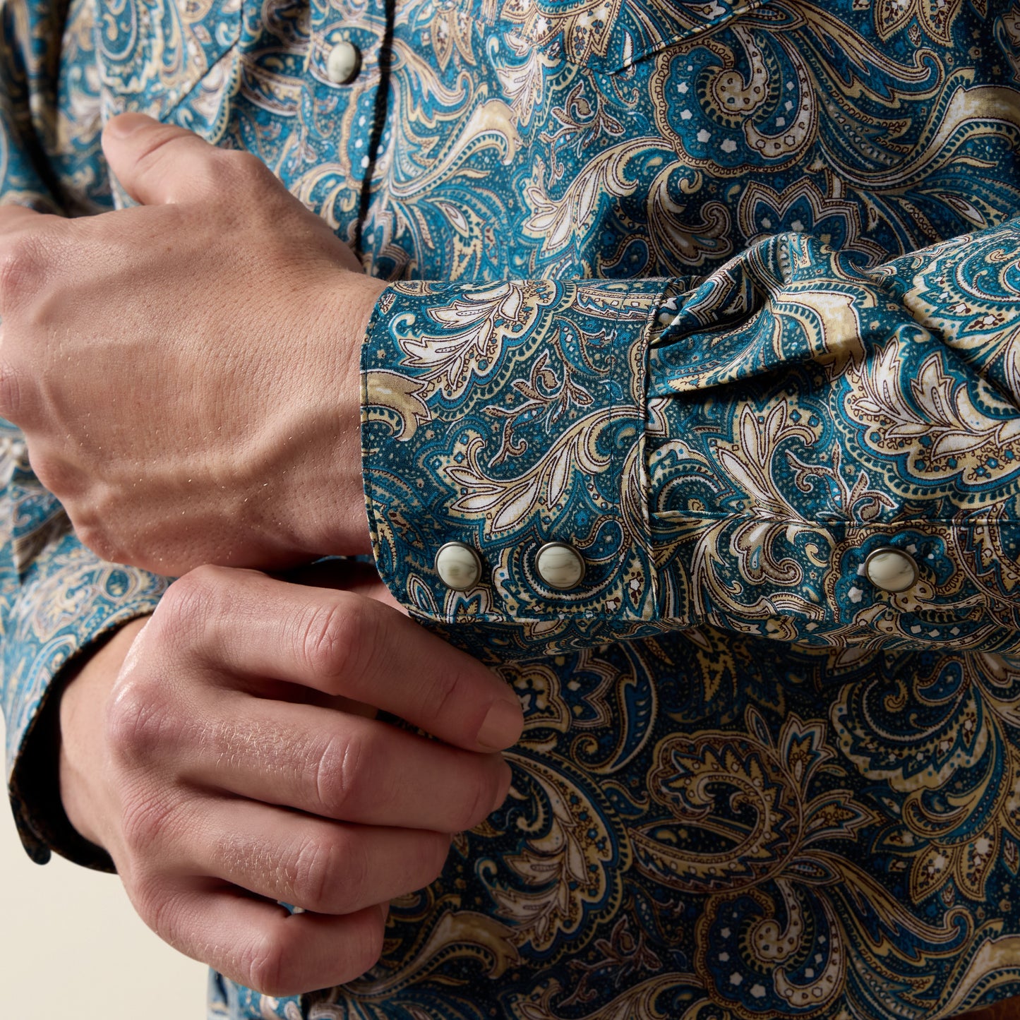 Ariat Men's Cedric Classic Fit Snap Shirt - Blue Multi Paisley Print