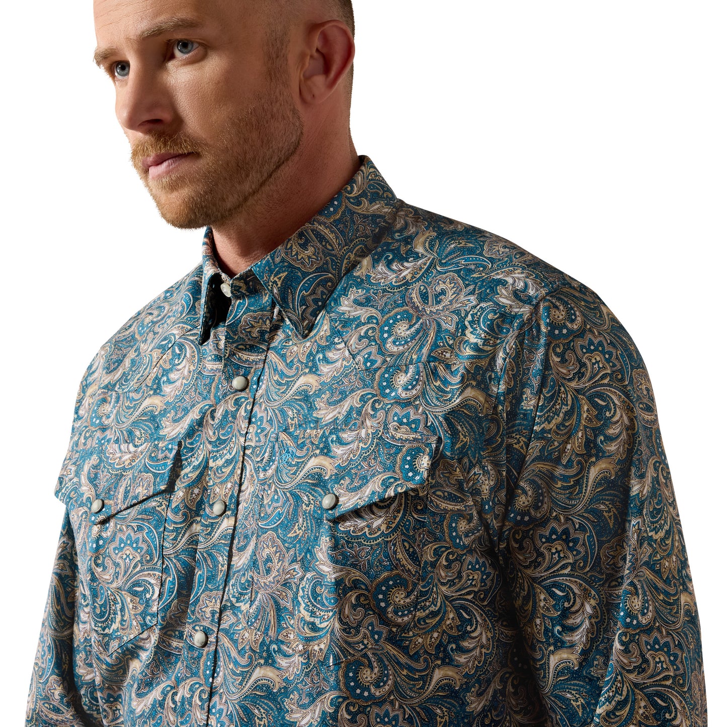 Ariat Men's Cedric Classic Fit Snap Shirt - Blue Multi Paisley Print