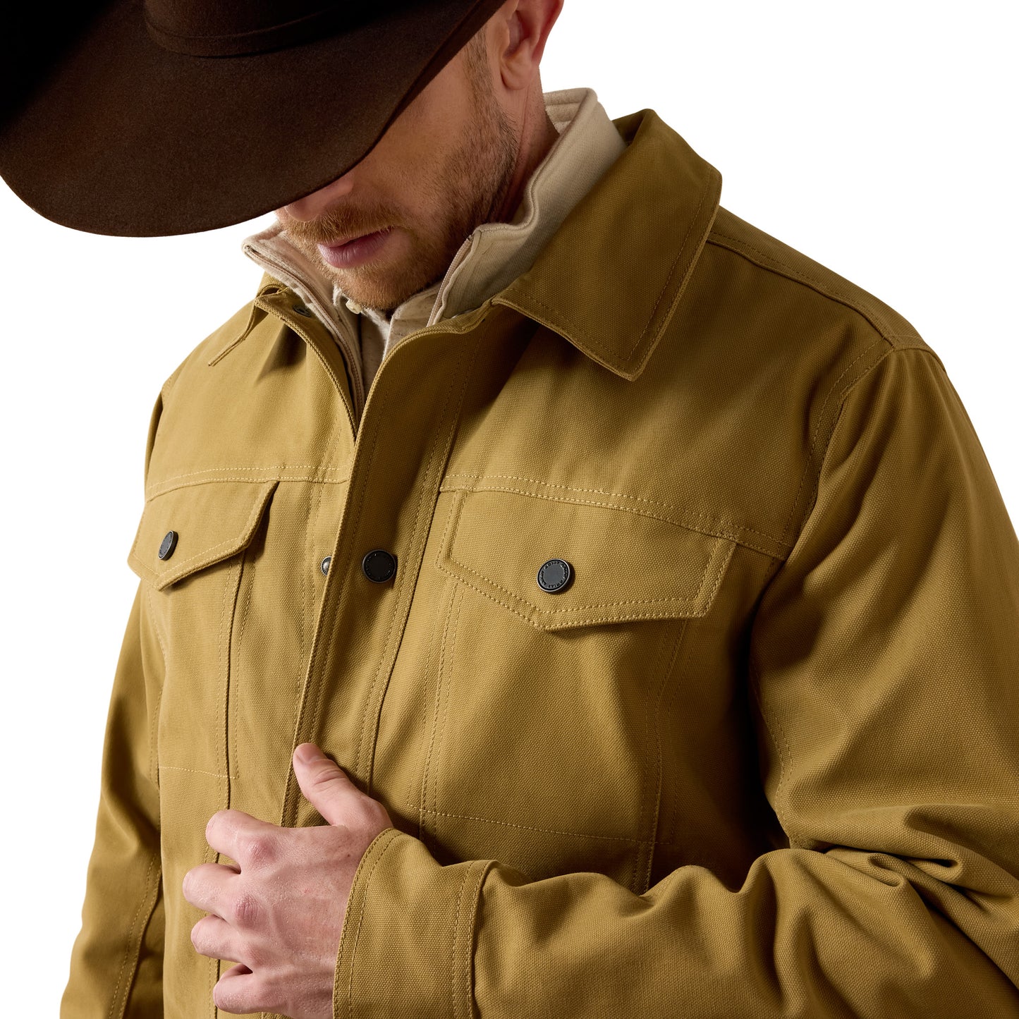 Ariat Men's Canvas Rancher Trucker Jacket - Antique Bronze