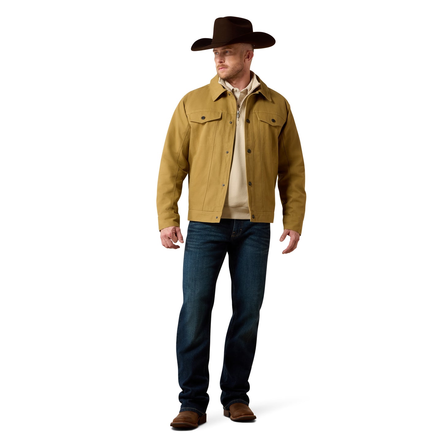 Ariat Men's Canvas Rancher Trucker Jacket - Antique Bronze
