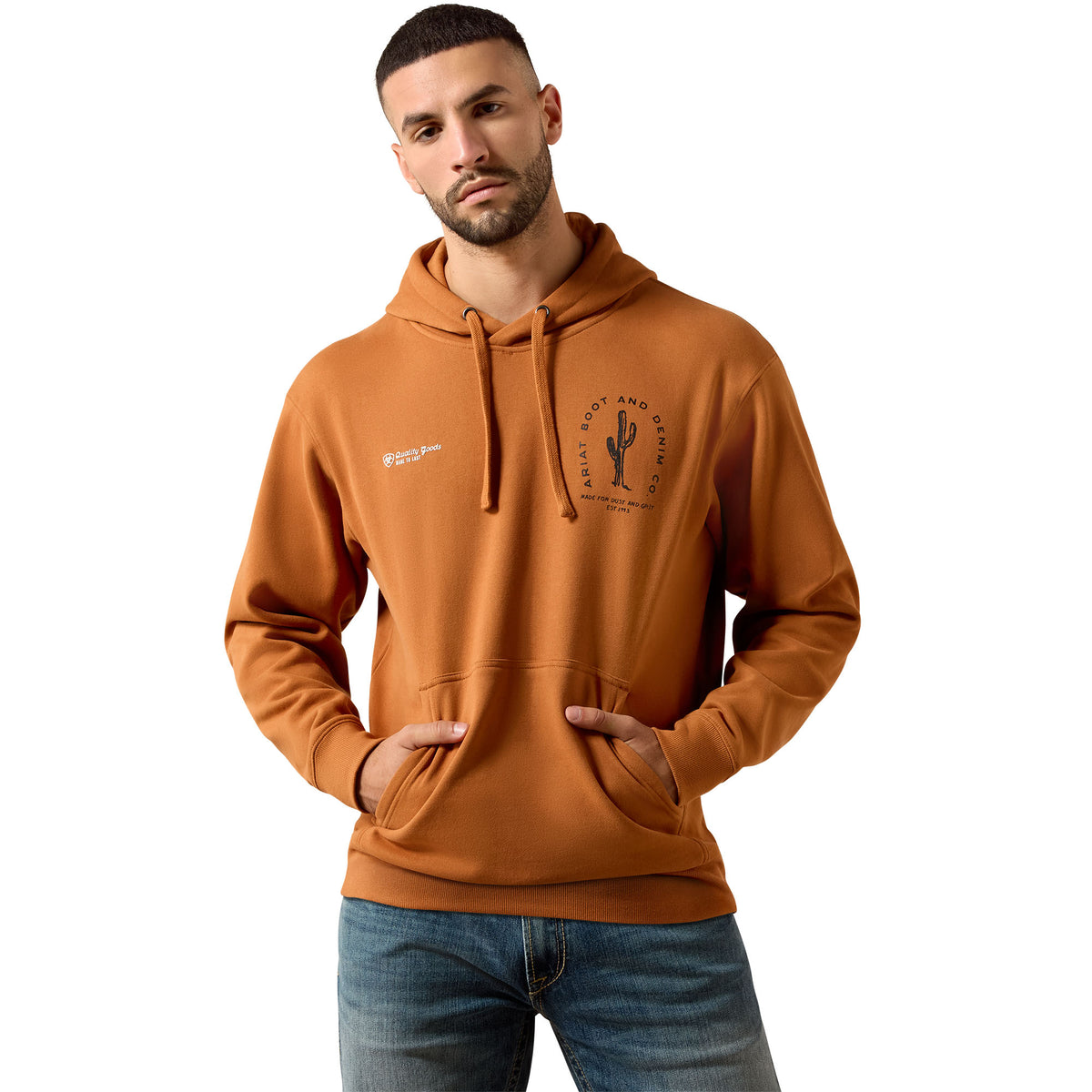 Ariat Men's Cowboy Tough Hoodie - Adobe