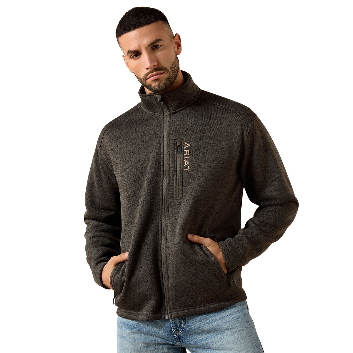 Ariat Men's Caldwell Full Zip Sweater - Beluga
