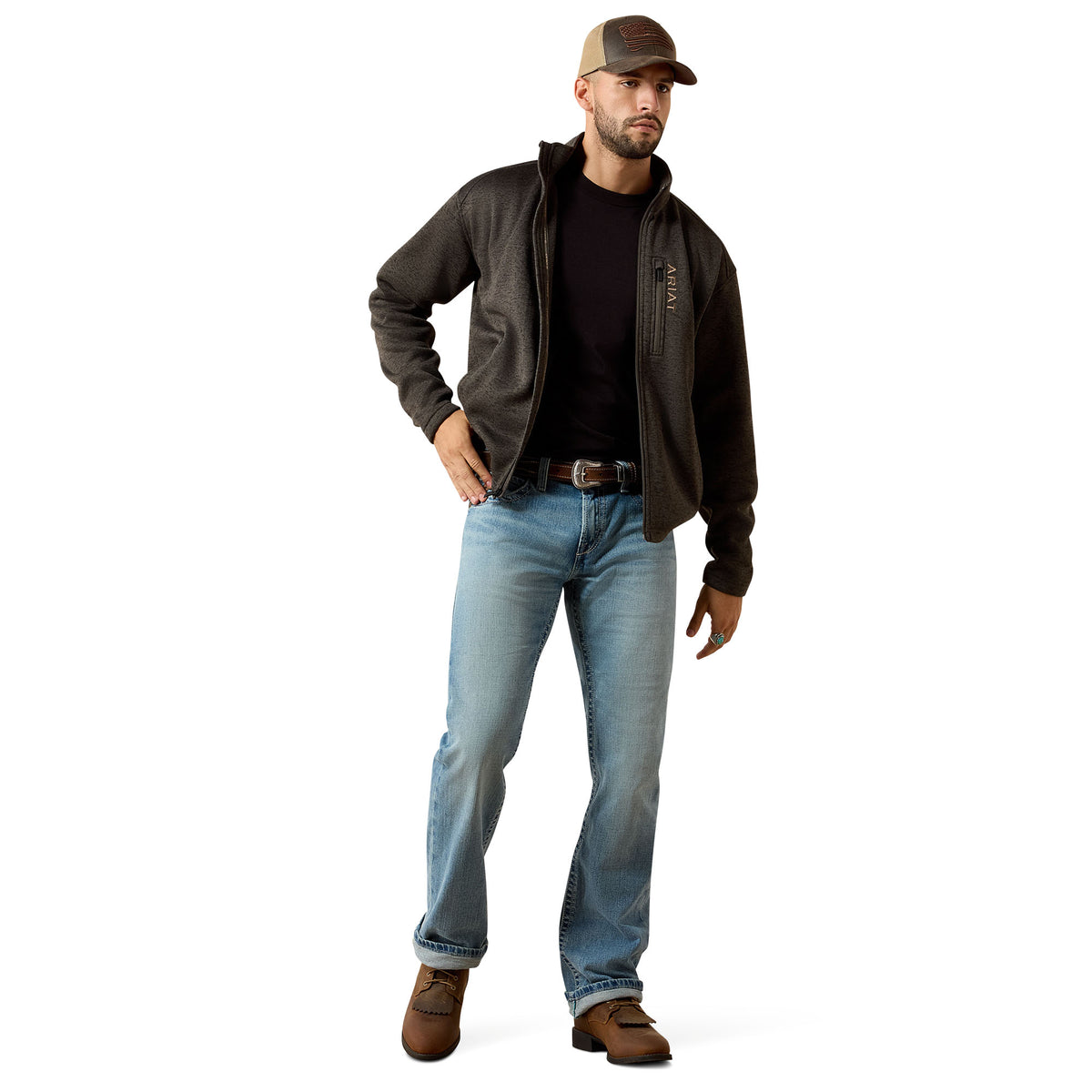 Ariat Men's Caldwell Full Zip Sweater - Beluga