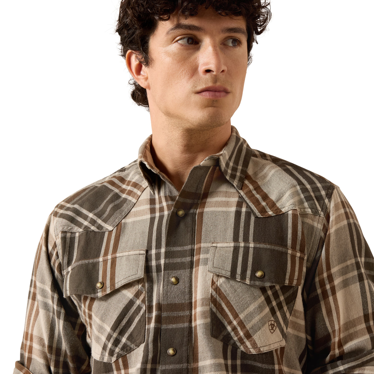 Ariat Men's Retro Howell Fitted Snap Shirt - Dusky Green Plaid