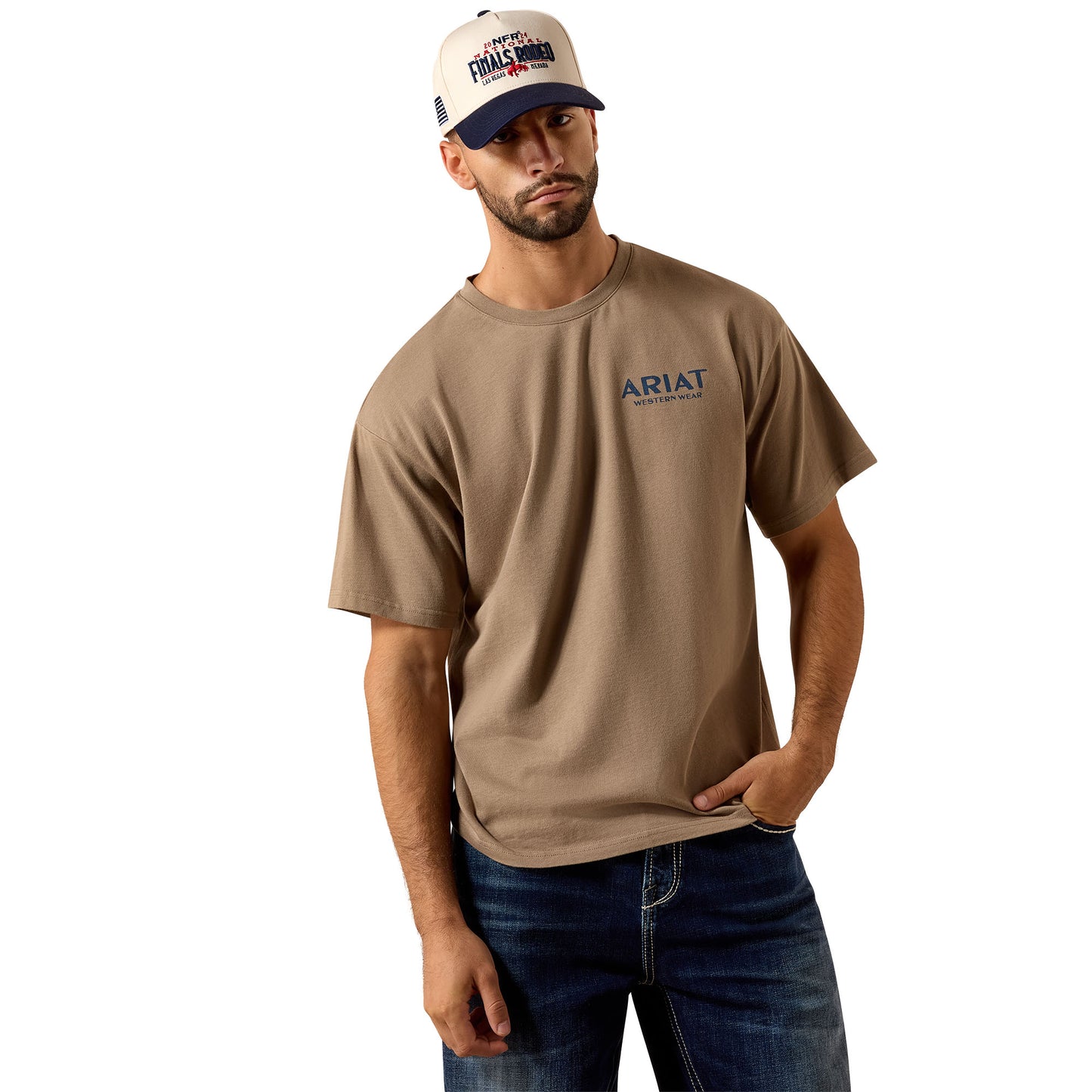 Ariat Men's Real Cowboy ToughStock Boxy T-Shirt - Desert Taupe