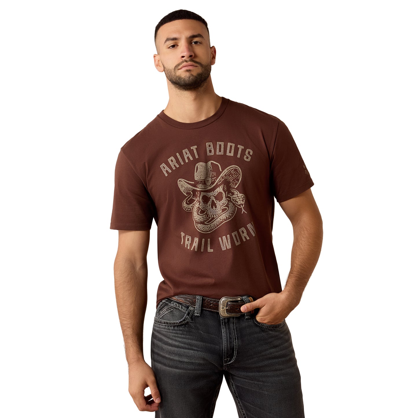 Ariat Men's Desert Skull T-Shirt - Deep Mahogany