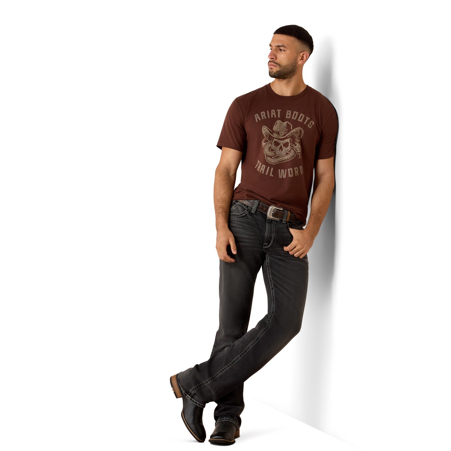 Ariat Men's Desert Skull T-Shirt - Deep Mahogany