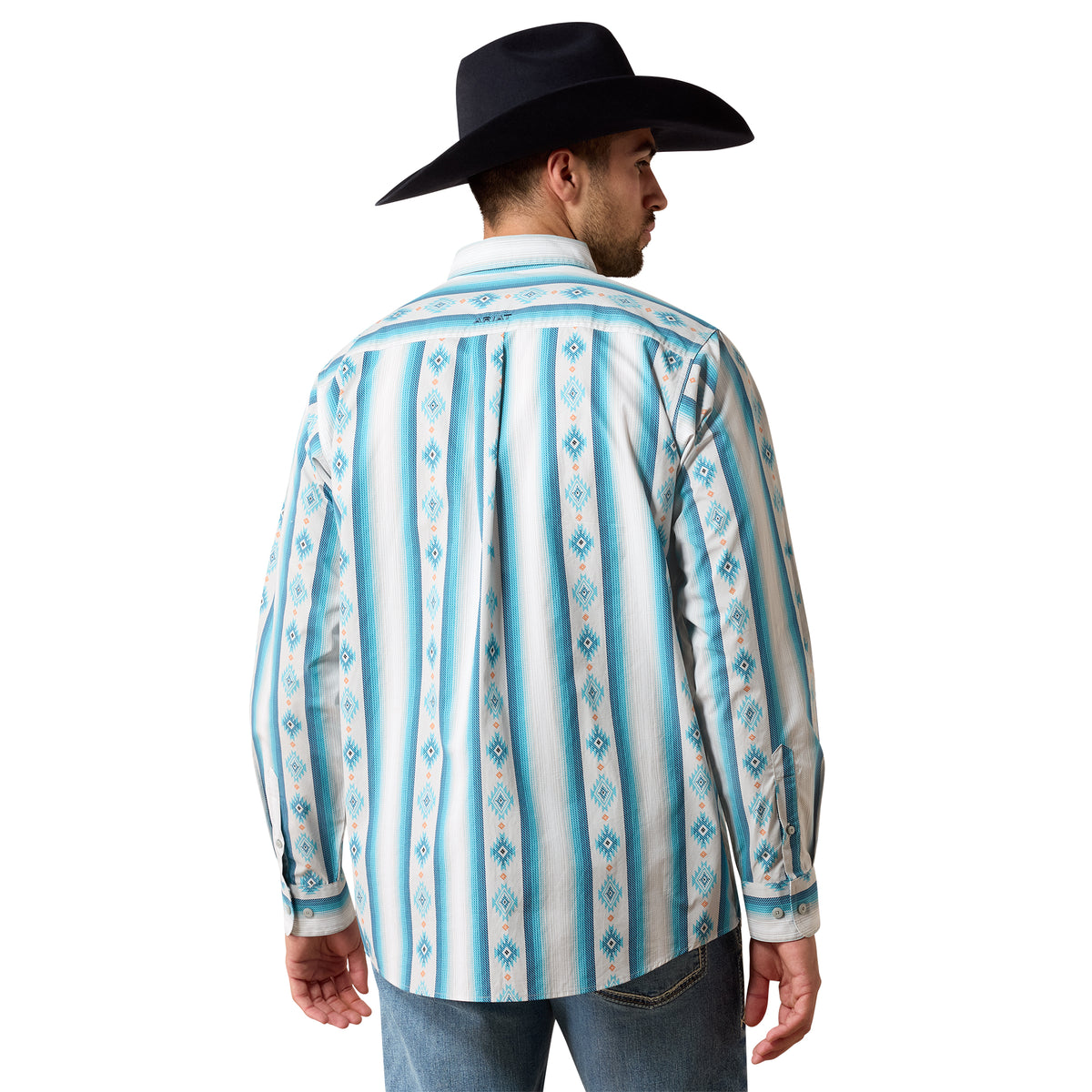Ariat Men's Powers Classic Fit Shirt - Grey Multi Serape Stripe