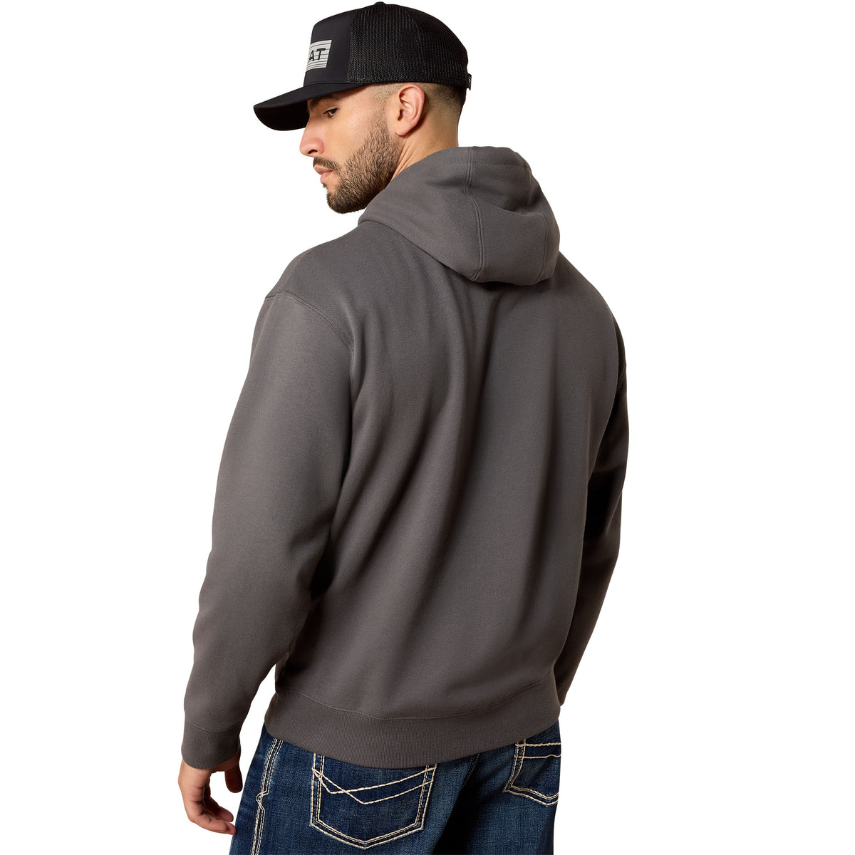 Ariat Men's Leather Diamond Hoodie - Dark Shadow