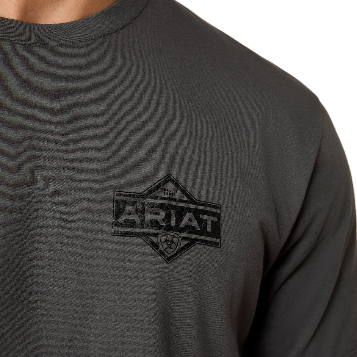 Ariat Men's Ariat Leather Diamond T-Shirt - Dark Shadow
