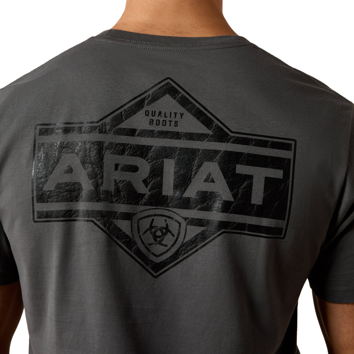 Ariat Men's Ariat Leather Diamond T-Shirt - Dark Shadow