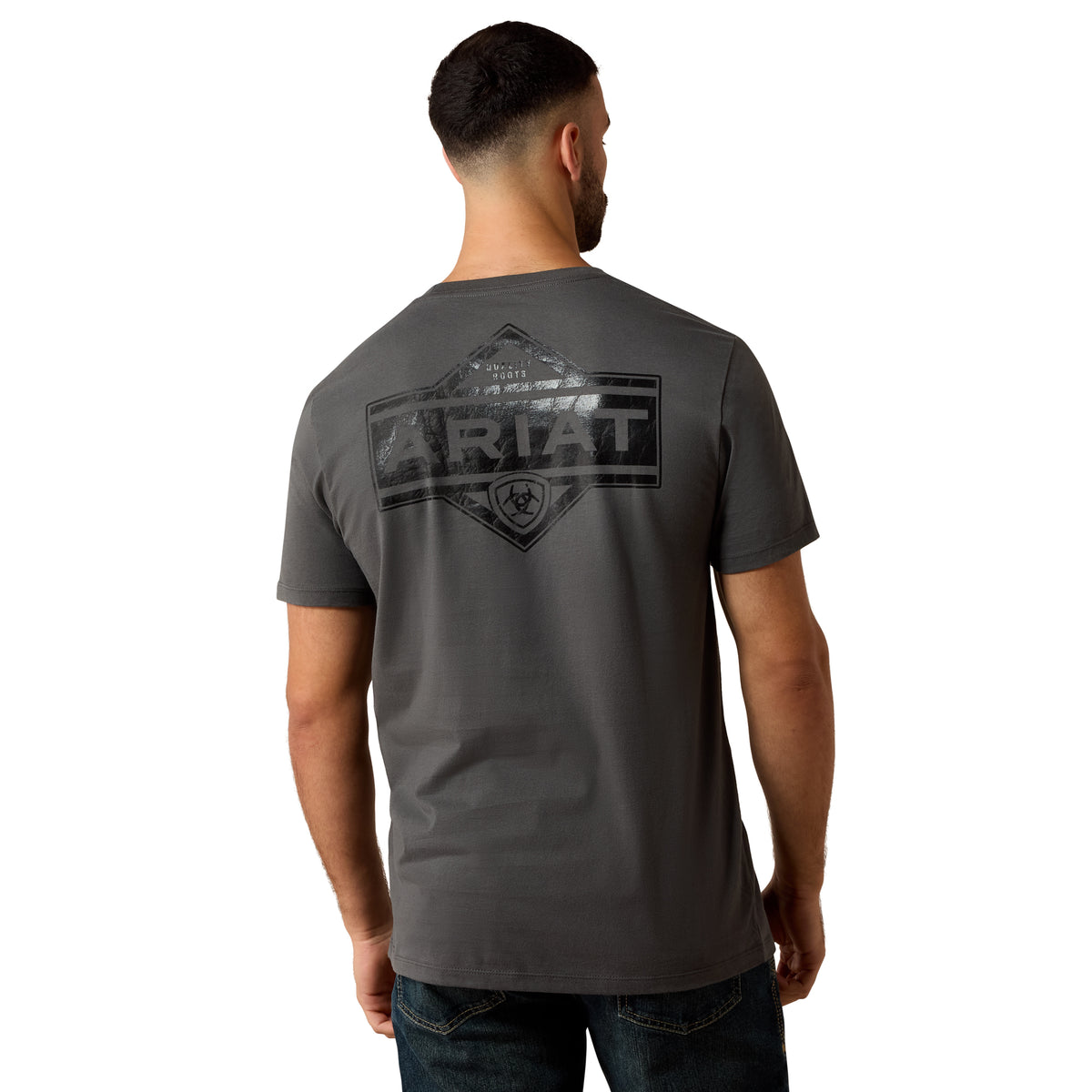 Ariat Men's Ariat Leather Diamond T-Shirt - Dark Shadow