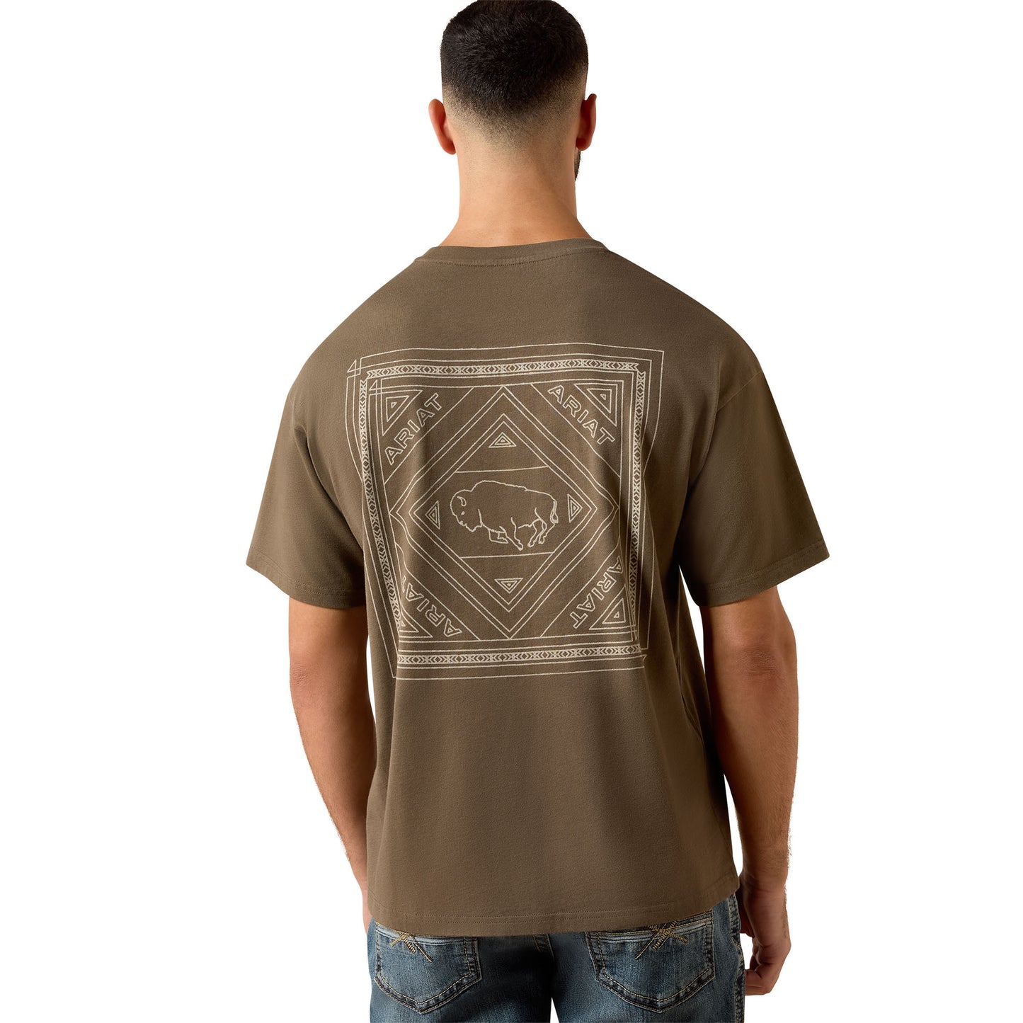 Ariat Men's Buffalo Bandana ToughStock Boxy T-Shirt - Crocodile