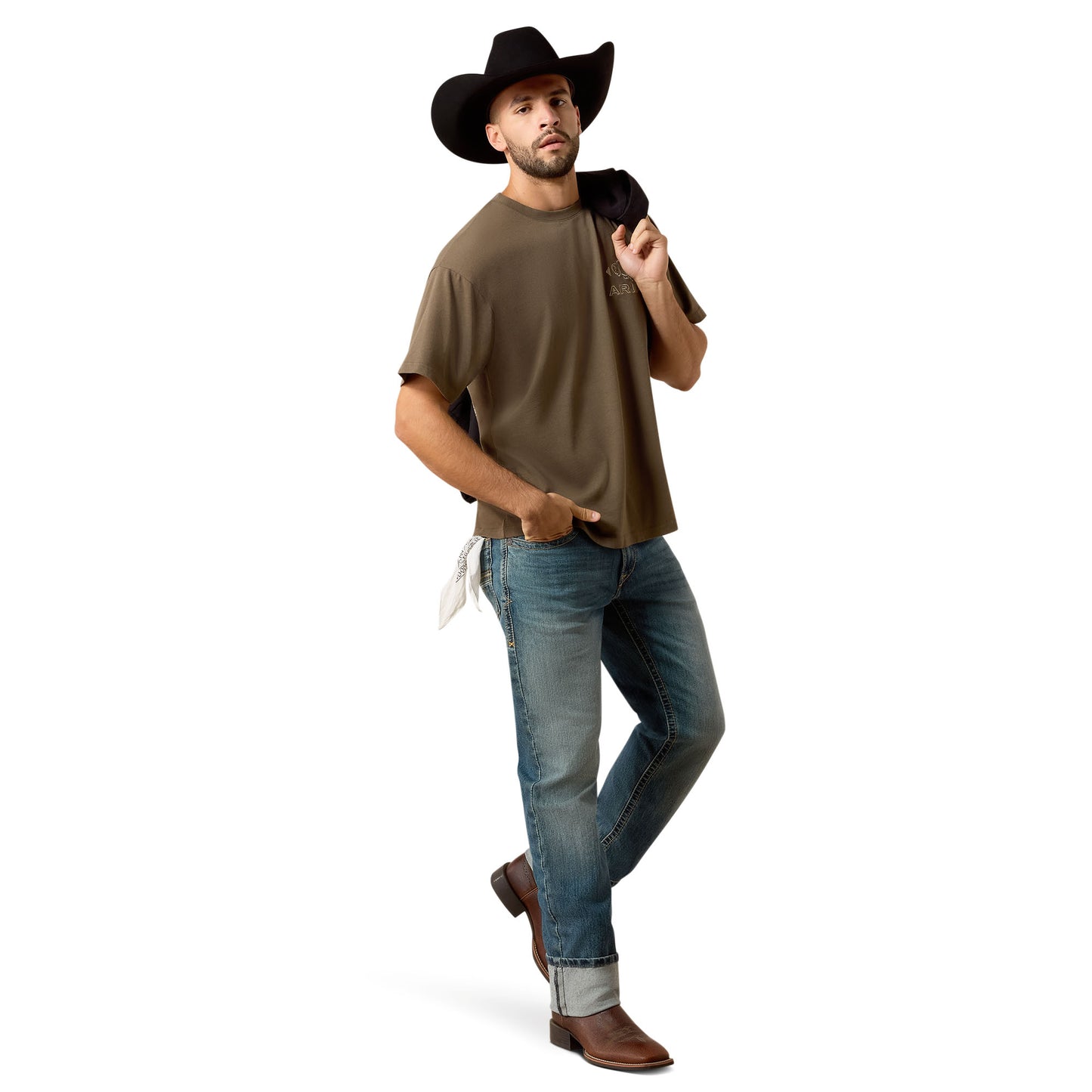 Ariat Men's Buffalo Bandana ToughStock Boxy T-Shirt - Crocodile