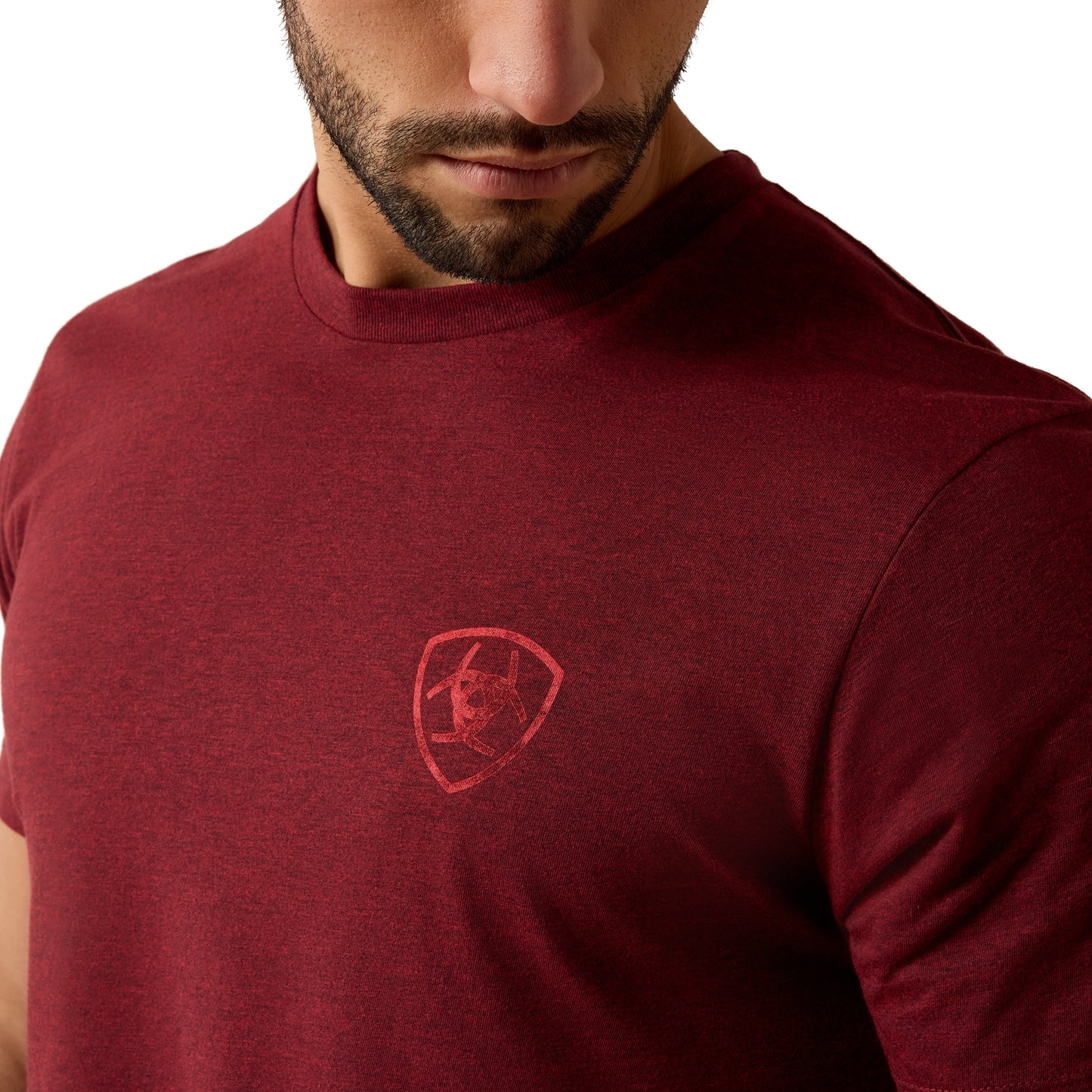 Ariat Men's Southwest Stamper SS Tee Shirt - Crimson Black Heather