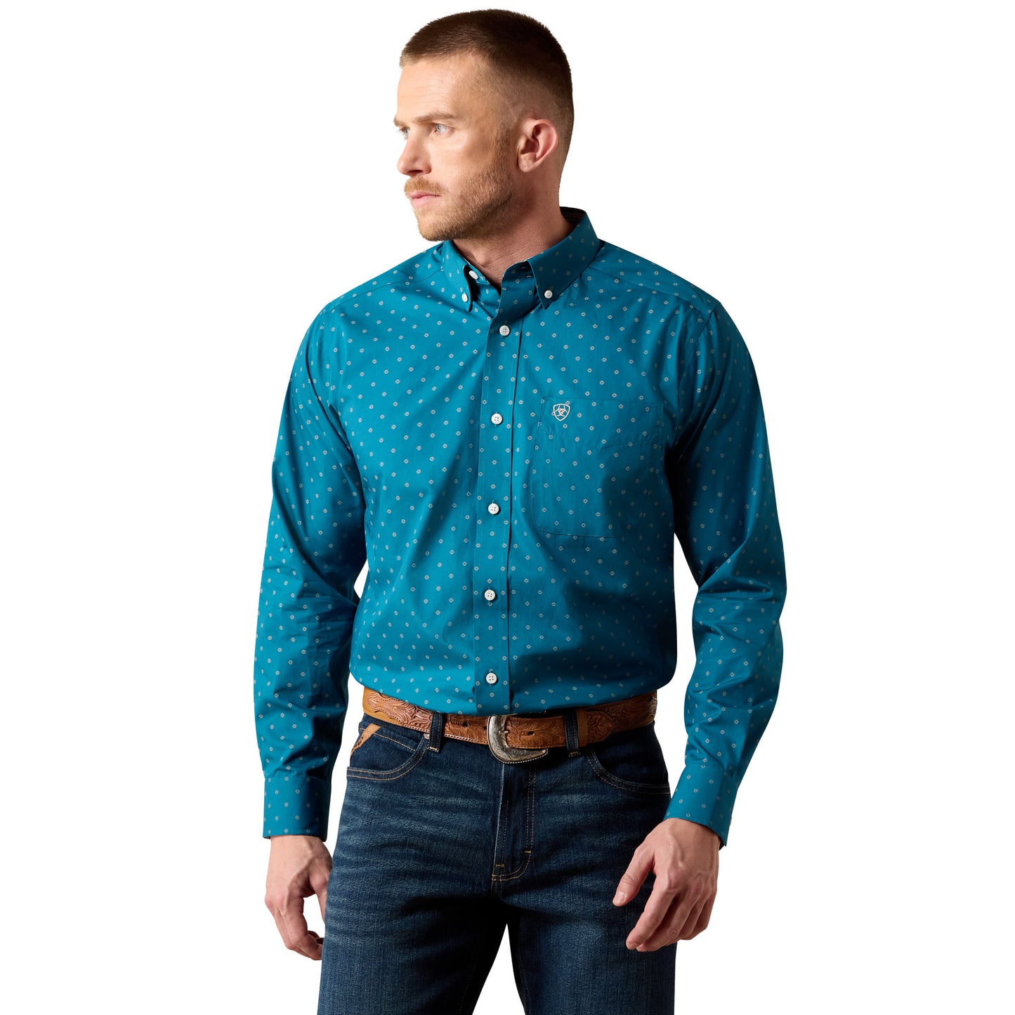 Ariat Men's Wrinkle Free Baptiste Classic Fit Shirt - Corsair Geo Print