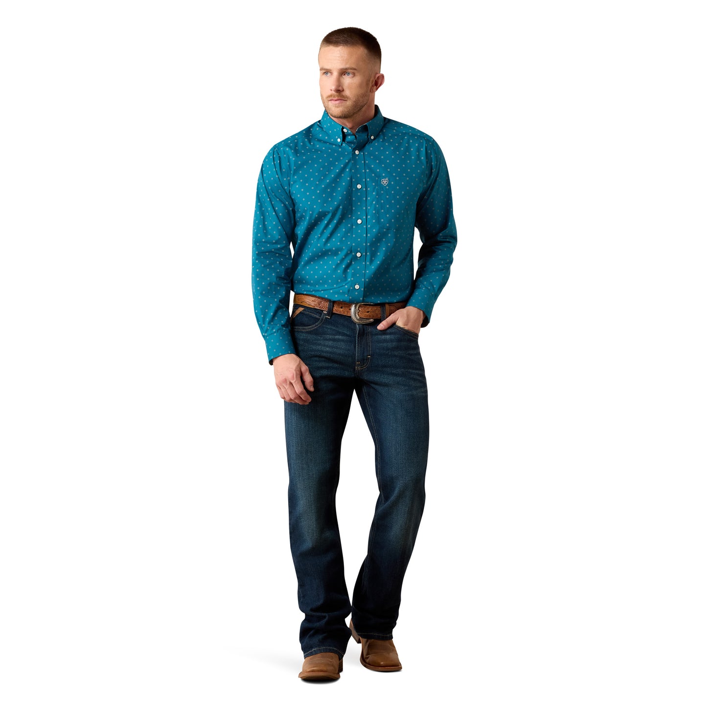Ariat Men's Wrinkle Free Baptiste Classic Fit Shirt - Corsair Geo Print