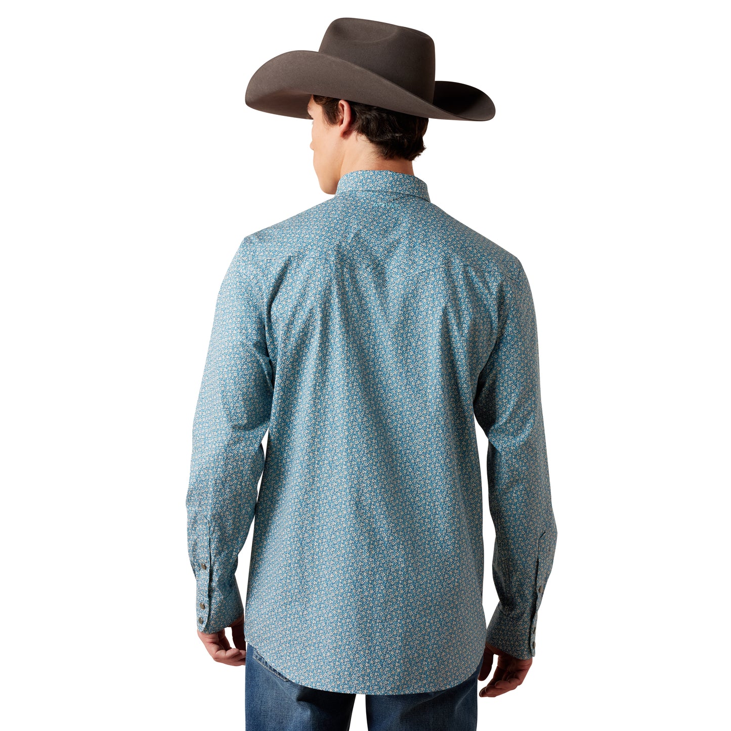 Ariat Men's Wrinkle Free Bram Fitted Snap Shirt - Corsair Blue Floral