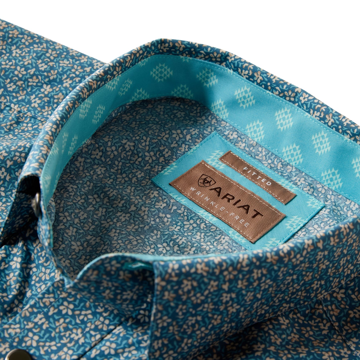 Ariat Men's Wrinkle Free Bram Fitted Snap Shirt - Corsair Blue Floral