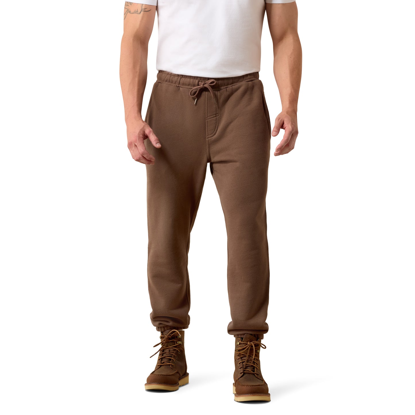 Ariat Men's ToughStock Washed Heavyweight Fleece Joggers - Coffee Quartz