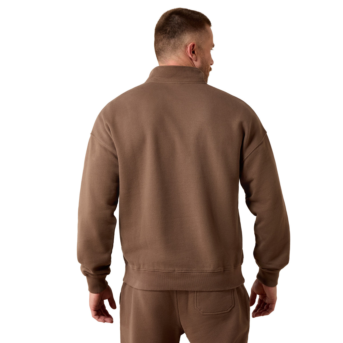Ariat Men's ToughStock Washed Heavyweight Fleece 1/4 Zip Sweatshirt - Coffee Quartz