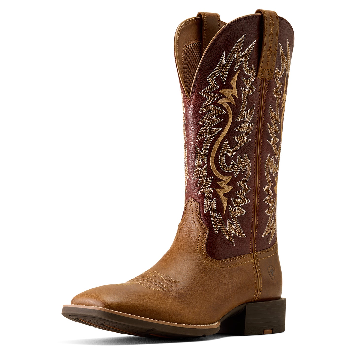 Ariat Men's Sport Colter Wide Square Toe Western Boot - Sorrel Crunch/Roasted Chestnut